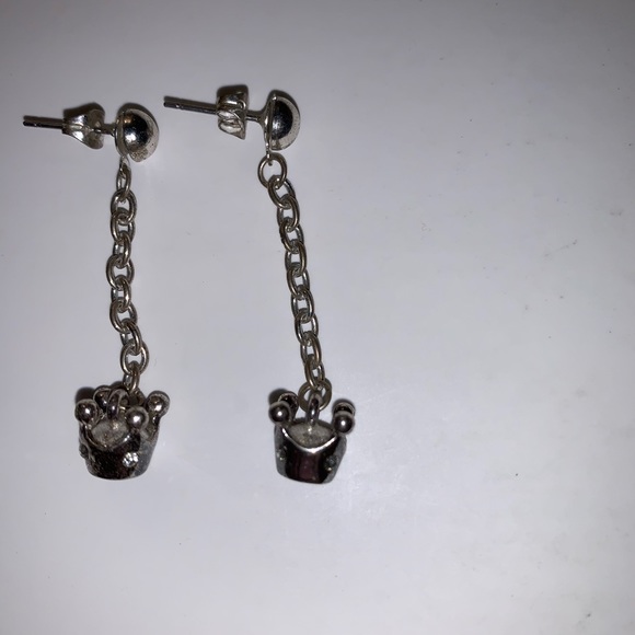Dangly Royal Princess Tiara Crown Earrings - Picture 4 of 6